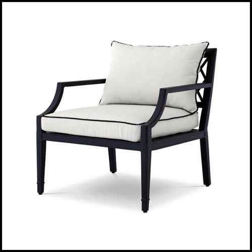 Chair in matte black finish and cushions in sunbrella finish 24-Bella Vista