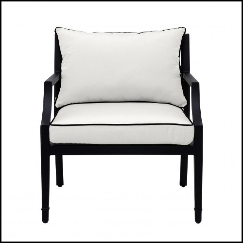 Chaise finition noir mat avec coussins sunbrella 24-Bella Vista