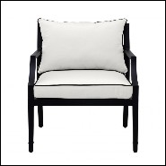 Chaise finition noir mat avec coussins sunbrella 24-Bella Vista