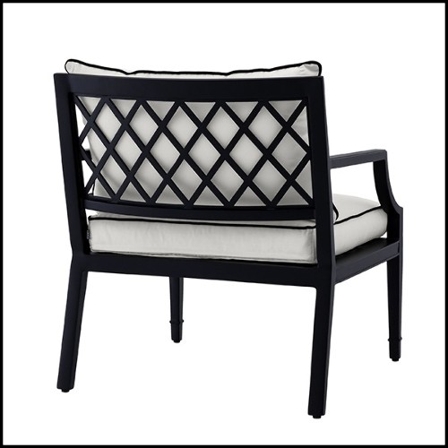 Chaise finition noir mat avec coussins sunbrella 24-Bella Vista