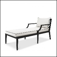 Chaise longue finition noir mate avec coussin en toile sunbrella 24-Bella Vista