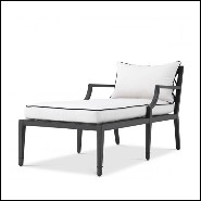 Lounger in matte black finish with canvas cushion 24-Bella Vista B