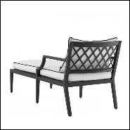 Chaise longue finition noir mate avec coussin en toile sunbrella 24-Bella Vista