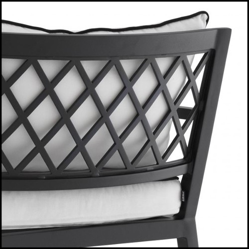 Chaise longue finition noir mate avec coussin en toile sunbrella 24-Bella Vista