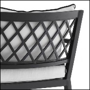 Chaise longue finition noir mate avec coussin en toile sunbrella 24-Bella Vista
