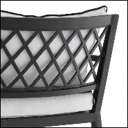 Lounger in matte black finish with canvas cushion 24-Bella Vista B