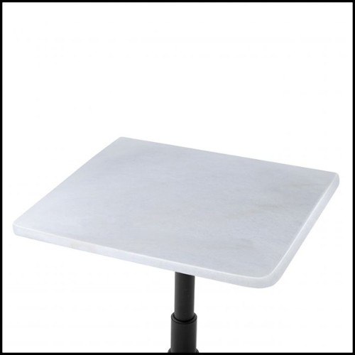 Table à manger carrée avec plateau en marbre blanc 24-Mercier Square