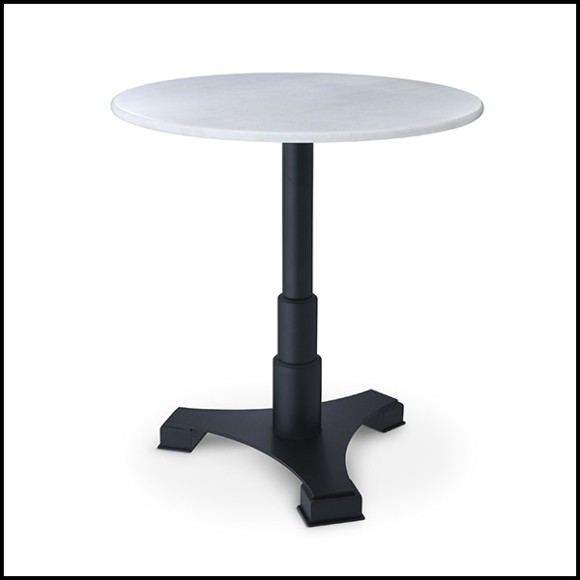 Dining table round with white marble top 24-Mercier Round
