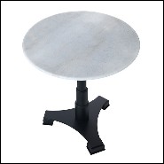 Dining table round with white marble top 24-Mercier Round