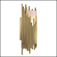 Wall Lamp with cylinder alabaster and antique brass finish tubes 24-Bartoli