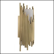 Wall Lamp with cylinder alabaster and antique brass finish tubes 24-Bartoli