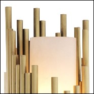 Wall Lamp with cylinder alabaster and antique brass finish tubes 24-Bartoli