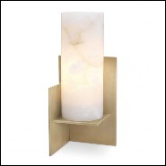 Table Lamp in antique brass and alabaster shade 24-Frisco Gold