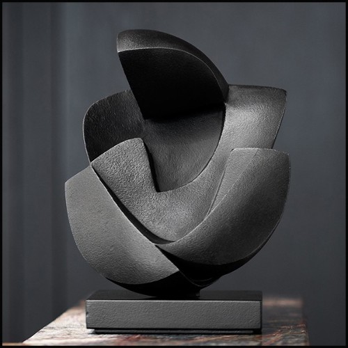 Sculpture in blackened solid bronze 190-Human Love