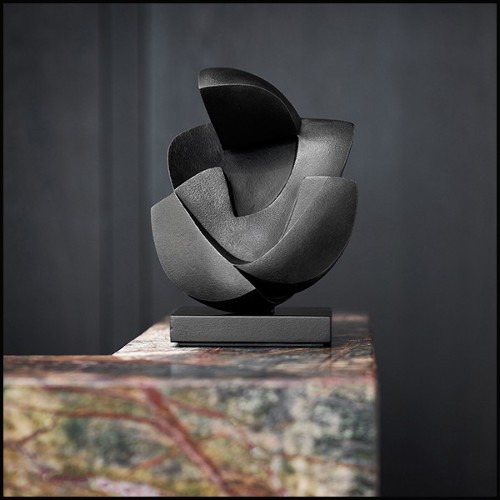 Sculpture in blackened solid bronze 190-Human Love