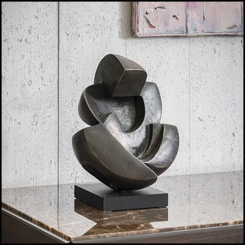 Sculpture in patinated solid bronze 190-Human Love Bronze