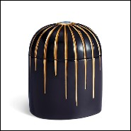 Candle box in porcelain deep blue and 24k gold 172-Blue eye