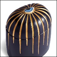 Candle box in porcelain deep blue and 24k gold 172-Blue eye