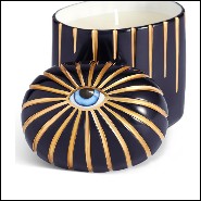 Candle box in porcelain deep blue and 24k gold 172-Blue eye