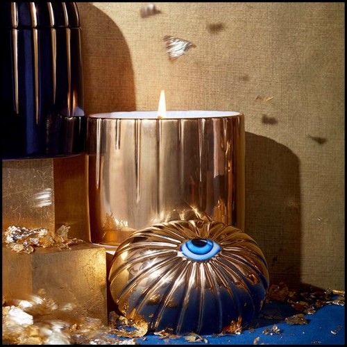 Boîte à bougie en porcelaine et or 24 carats 172-Blue Eye Gold