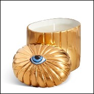 Candle box in porcelain and gold 24k 172-Blue Eye Gold