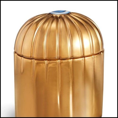 Candle box in porcelain and gold 24k 172-Blue Eye Gold