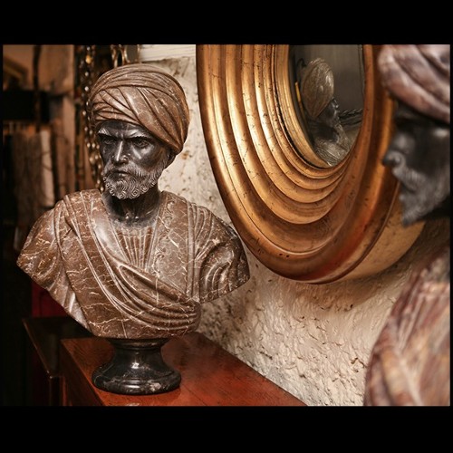 Sculpture of a bust in carved marble PC-Busts Roman