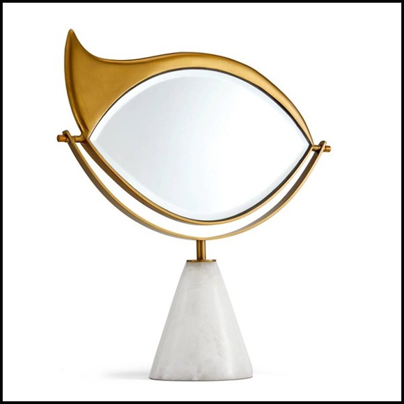 Miroir en marbre et finition or 24 carats 172-Golden Eye