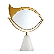 Miroir en marbre et finition or 24 carats 172-Golden Eye