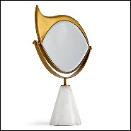 Miroir en marbre et finition or 24 carats 172-Golden Eye