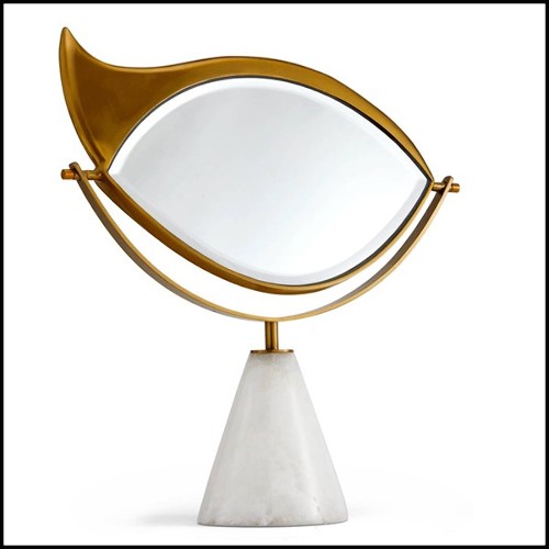 Miroir en marbre et finition or 24 carats 172-Golden Eye