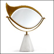 Miroir en marbre et finition or 24 carats 172-Golden Eye