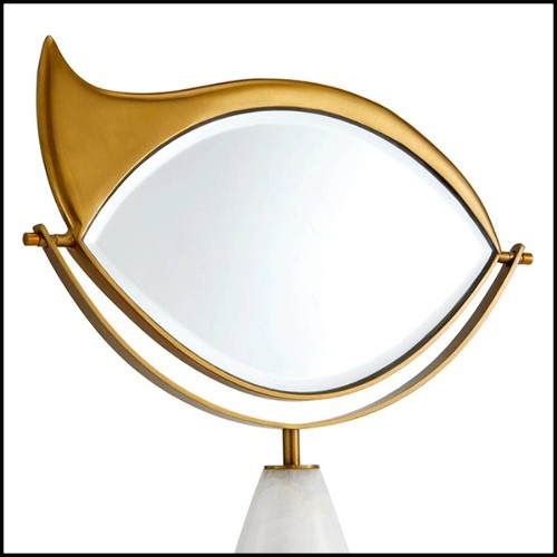 Mirror in marble and 24k gold finish 172-Golden Eye
