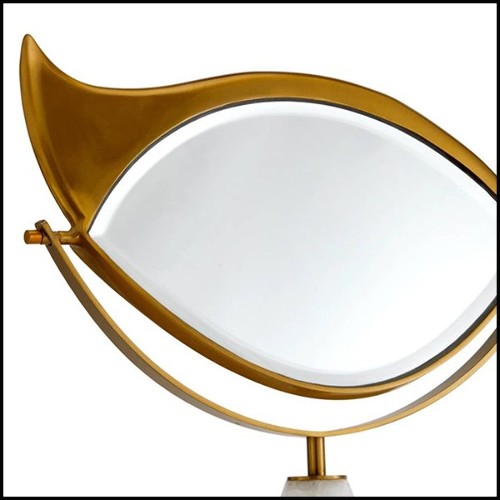 Miroir en marbre et finition or 24 carats 172-Golden Eye