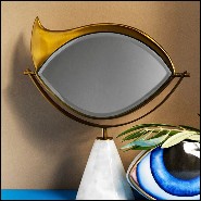 Miroir en marbre et finition or 24 carats 172-Golden Eye