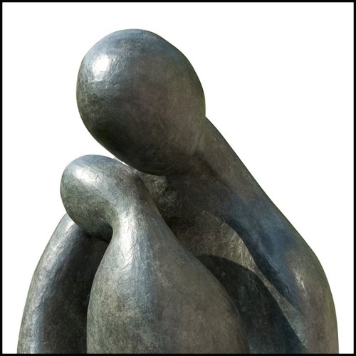 Sculpture in green solid bronze 190-Human and Child