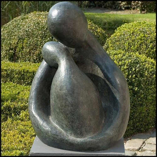 Sculpture en bronze massif vert 190-Human and Child