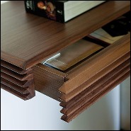 Wall console in solid walnut wood 193-Lines