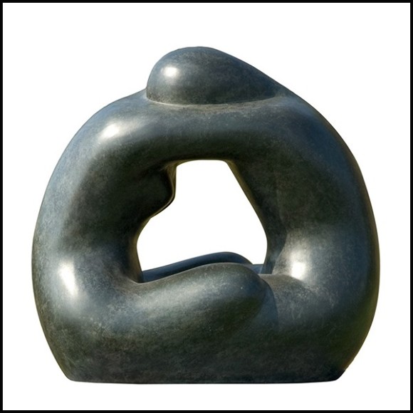Sculpture green solid bronze 190-Together