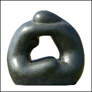 Sculpture green solid bronze 190-Together