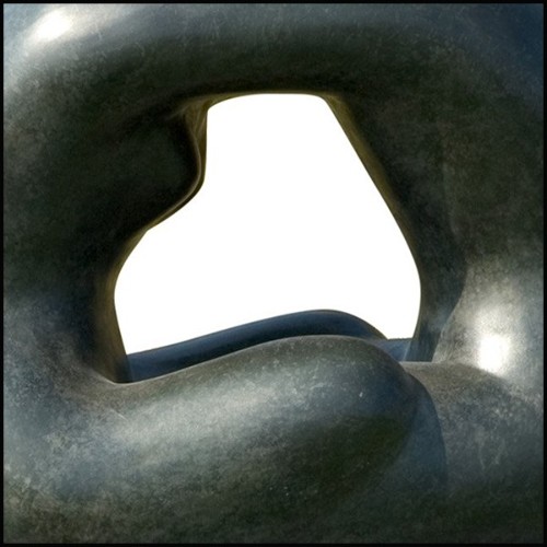 Sculpture en bronze massif vert 190-Together