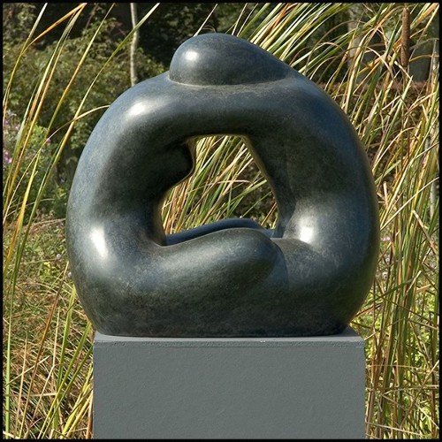 Sculpture en bronze massif vert 190-Together