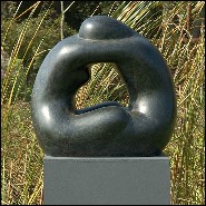 Sculpture green solid bronze 190-Together