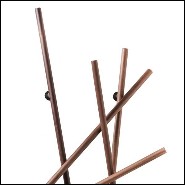 Coatrack in solid walnut and iron 163-Walnut Rods