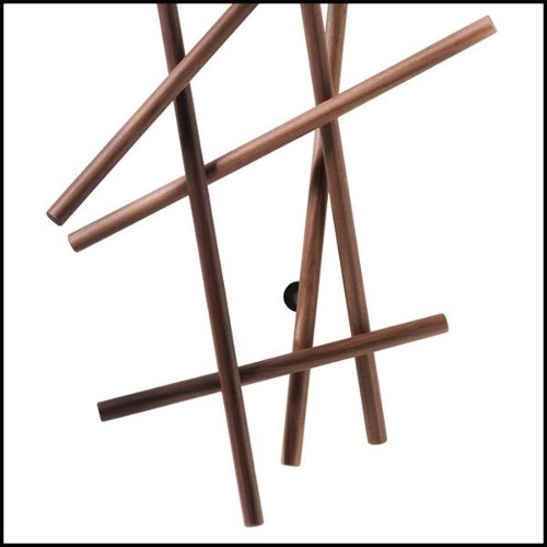 Porte-Manteau en noyer et fer noirci 163-Walnut Rods