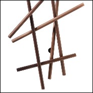 Coatrack in solid walnut and iron 163-Walnut Rods