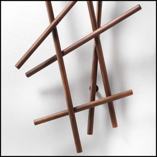 Porte-Manteau en noyer et fer noirci 163-Walnut Rods