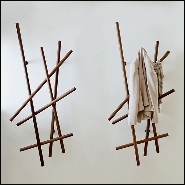 Porte-Manteau en noyer et fer noirci 163-Walnut Rods