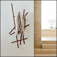 Coatrack in solid walnut and iron 163-Walnut Rods