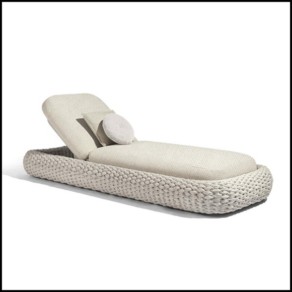 Chaise longue finition pepper et tissus linen 48-Kobo Pepper